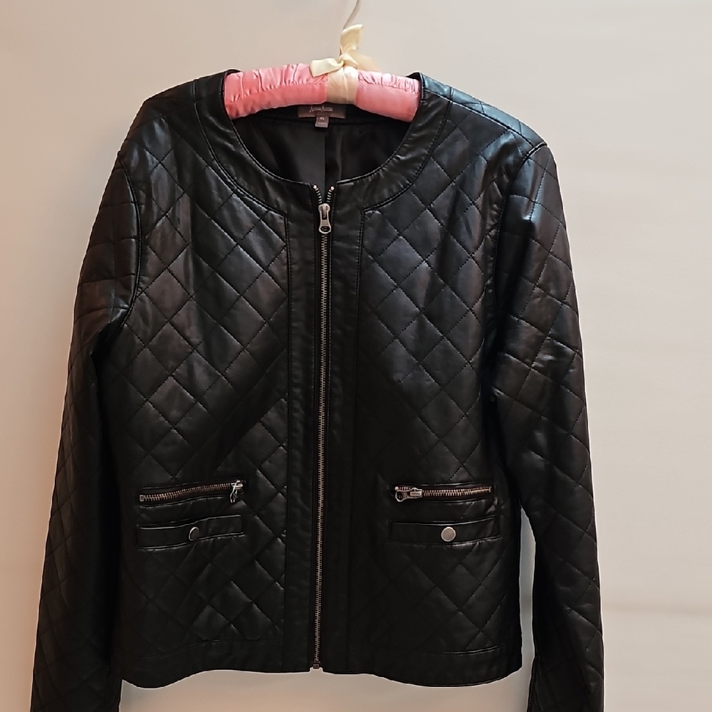 Neiman Marcus Black Quilted Leather Jacket